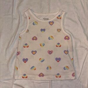 Gerber White Tank Top with Rainbow Heart Print